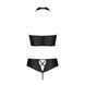 Комплект з еко-шкіри Passion NANACY BIKINI L/XL, black, бра та трусики з імітацією шнурівки SO5367 фото 6
