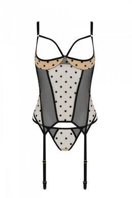 Корсет Passion MARINA CORSET, L/XL, beige, з відкритими чашками SO9726 фото