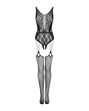 Бодістокінг Obsessive Bodystocking G324 S/M/L black, силуетний малюнок SO7245 фото