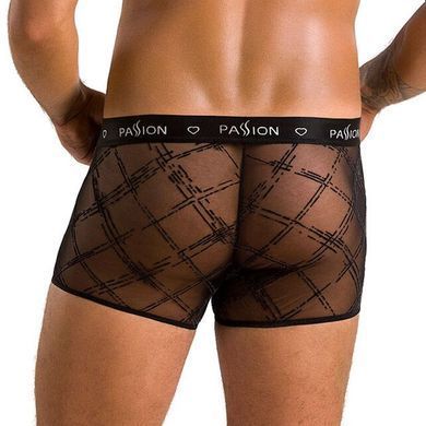 Чоловічі прозорі боксери Passion 032 SHORT JAMES S/M Black, сітка SO7568 фото