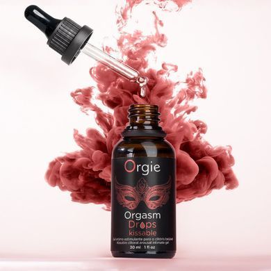 Збуджувальні краплі для клітора Orgie Orgasm Drops Kissable, 30 мл, тепло-холод, смак яблука SX1531 фото