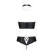 Комплект з екошкіри Passion NANACY BIKINI 6XL/7XL black, бра та трусики з імітацією шнурівки SO7103 фото 4