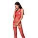 Бодістокінг Passion BS070 red, комбінезон, імітація панчох і ажурного топа PBS070R фото 1