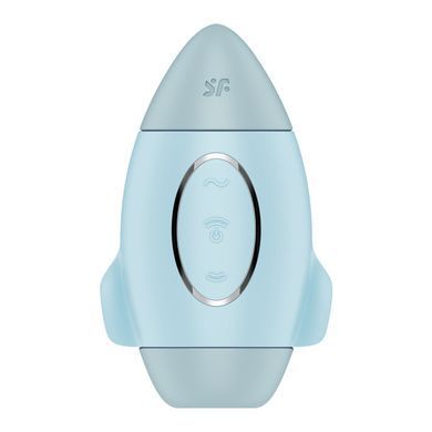 Вакуумний стимулятор з вібрацією Satisfyer Mission Control Blue, 2 незалежні мотори SO8969 фото
