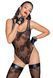 Боді Noir Handmade F242 Tulle body with patterned flock embroidery, S SX0151 фото 1