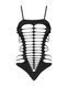 Бодістокінг із поперечними вирізами Obsessive B122 teddy S/M/L, чорний SO7210 фото 5