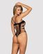 Бодістокінг із поперечними вирізами Obsessive B122 teddy S/M/L, чорний SO7210 фото 2
