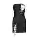 Мінісукня з екошкіри Passion CELINE CHEMISE S/M, black, шнурівка, трусики в комплекті SO6407 фото 5