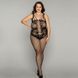 Сітчастий бодістокінг JSY &laquo;Ніжна Люсі&raquo; Plus Size, black, імітація боді, імітація шнурівки SO8371 фото 3