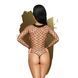 Боді Penthouse Scandalous XL Black, велика сітка, високий комір, довгі рукави SO6456 фото 2