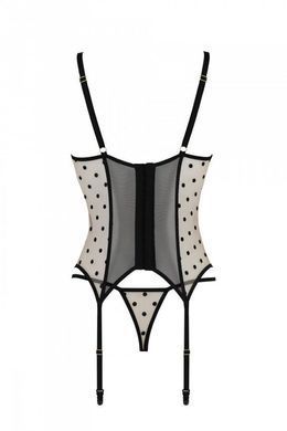 Корсет Passion MARINA CORSET, S/M, beige, з відкритими чашками SO9727 фото