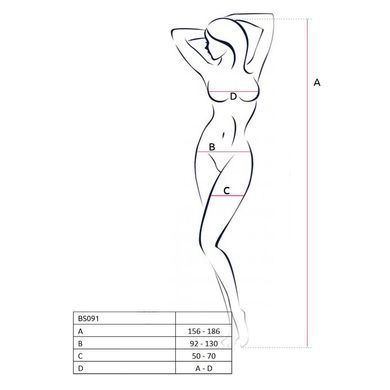 Бодістокінг у дуже велику сітку Passion BS091 white, з доступом SO6393 фото