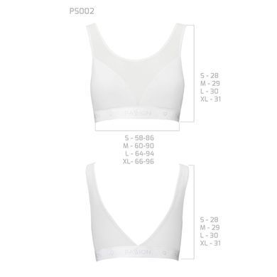 Топ з прозорою вставкою Passion PS002 TOP L, white SO4203 фото