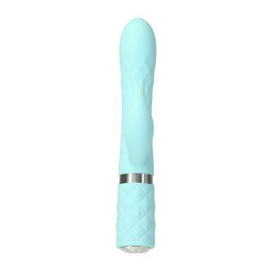 Розкішний кролик з ротацією та вібрацією Pillow Talk Lively Teal, кристал Сваровскі, потрійний відро SO6857 фото