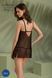 Пеньюар Passion DROSERA CHEMISE black, L/XL, мереживний ліф зі стрепами, трусики в комплекті SX0473 фото 7