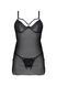 Пеньюар Passion DROSERA CHEMISE black, L/XL, мереживний ліф зі стрепами, трусики в комплекті SX0473 фото 3