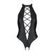 Боді з екошкіри Passion NANCY BODY 4XL/5XL black, з імітацією шнурівки та відкритим доступом SO7104 фото 3