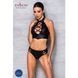 Комплект з еко-шкіри Passion NANACY BIKINI XXL/XXXL, black, бра та трусики з імітацією шнурівки SO5369 фото 3
