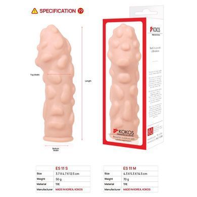 Насадка на член Kokos Extreme Sleeve ES.11 розмір M, потовщувальна, стимулюючий рельєф SO2491 фото