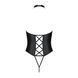 Боді з екошкіри Passion NANCY BODY 6XL/7XL black, з імітацією шнурівки та відкритим доступом SO7105 фото 4