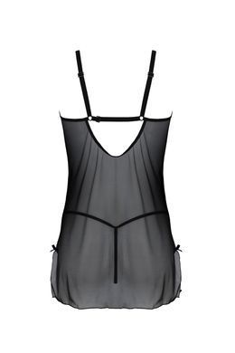 Пеньюар Passion DROSERA CHEMISE black, XXL/XXXL, мереживний ліф зі стрепами, трусики в комплекті SX0475 фото