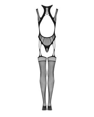 (SALE) Ажурний бодістокінг з отворами Obsessive Bodystocking G327 black S/M/L, чорний, комбінезон, з доступ SO7248 фото