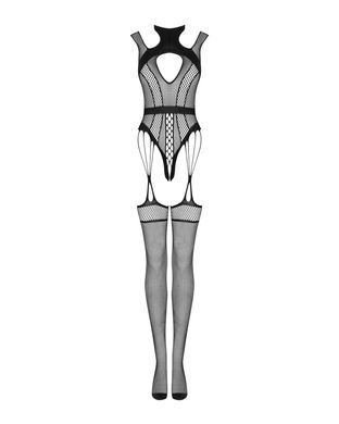 (SALE) Ажурний бодістокінг з отворами Obsessive Bodystocking G327 black S/M/L, чорний, комбінезон, з доступ SO7248 фото