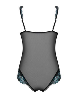 (SALE) Сітчасте боді на кісточках Obsessive Amanta teddy S/M, чорне, з доступом SO7198 фото