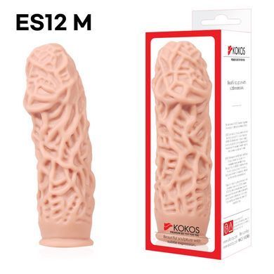 Насадка на член Kokos Extreme Sleeve ES.12 розмір M, потовщувальна, стимулюючий рельєф SO2492 фото
