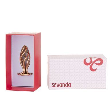 Анальна пробка LOCKINK SEVANDA Hollow Spiral Golden Metal Anal Plug - S size SX0882 фото