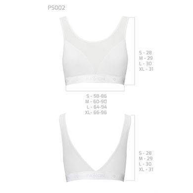Топ з прозорою вставкою Passion PS002 TOP S, white SO4205 фото
