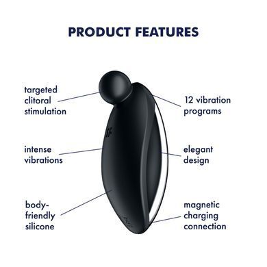 Вібратор для зовнішньої стимуляції Satisfyer Spot On 2 Black, дуже потужний, гнучкий відросток SX0577 фото