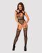 (SALE) Ажурний бодістокінг з отворами Obsessive Bodystocking G327 black S/M/L, чорний, комбінезон, з доступ SO7248 фото 3