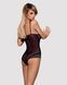 (SALE) Сітчасте боді на кісточках Obsessive Amanta teddy S/M, чорне, з доступом SO7198 фото 2