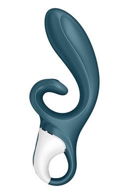Смарт вібратор-кролик Satisfyer Hug Me Bluegrey, 2 мотори, діаметр 4,2см, широка кліторальна частина SO6273 фото