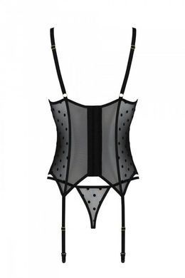 Корсет Passion MARINA CORSET, S/M, black, з відкритими чашками SO9730 фото