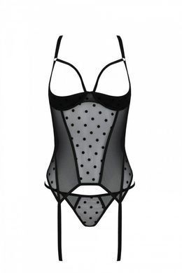 Корсет Passion MARINA CORSET, S/M, black, з відкритими чашками SO9730 фото