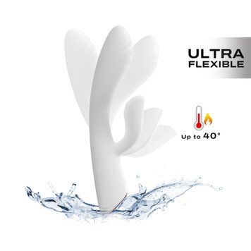 Вібратор-кролик з підігрівом Dorcel FLEXI RABBIT WHITE, гнучкий стовбур SO6817 фото
