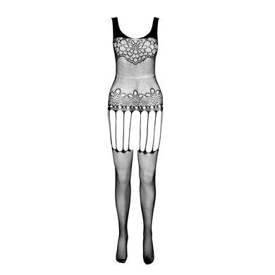 Бодістокінг Passion ECO BS001 One Size white, з доступом, імітація підв&rsquo;язок, флористичний декор SO7067 фото