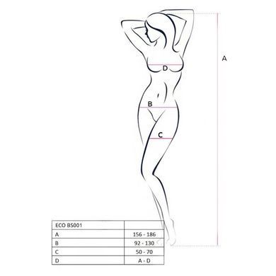 Бодістокінг Passion ECO BS001 One Size white, з доступом, імітація підв&rsquo;язок, флористичний декор SO7067 фото
