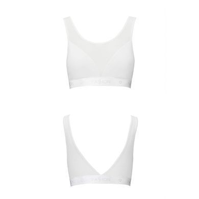 Топ з прозорою вставкою Passion PS002 TOP XL, white SO4206 фото
