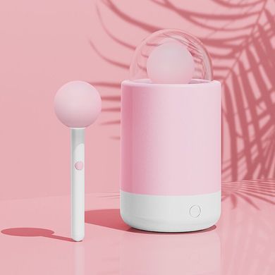 Вібратор-цукерка на паличці KISSTOY Pink Pop, зарядний кейс-нічник, 10 режимів вібрації SO9989 фото