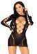 (SALE) Безшовна мінісукня Leg Avenue Long sleeve cut out mini dress One size Black SO8570 фото 4