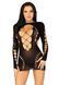 (SALE) Безшовна мінісукня Leg Avenue Long sleeve cut out mini dress One size Black SO8570 фото 1