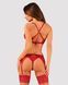 Комплект білизни Obsessive Lacelove cupless 3-pcs set M/L Red, бюстгальтер, стрінги, пояс для панчіх SO8656 фото 2