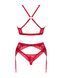 Комплект білизни Obsessive Lacelove cupless 3-pcs set M/L Red, бюстгальтер, стрінги, пояс для панчіх SO8656 фото 4