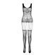 Бодістокінг Passion ECO BS001 One Size white, з доступом, імітація підв&rsquo;язок, флористичний декор SO7067 фото 3
