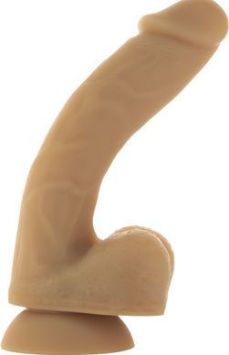 Гнучкий фалоімітатор на присосці ADDICTION &mdash; ANDREW 8&Prime; Silicone Dong &mdash; Caramel, віброкуля в подаруно SO5579 фото