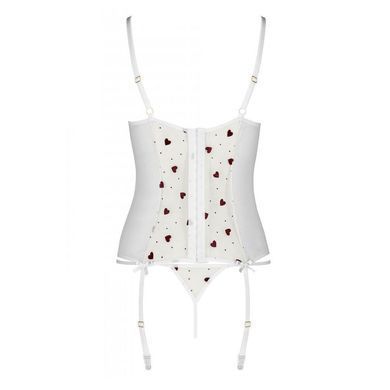 Корсет з підв'язками, стрінги Passion LOVELIA CORSET XXL/XXXL, white SO4770 фото