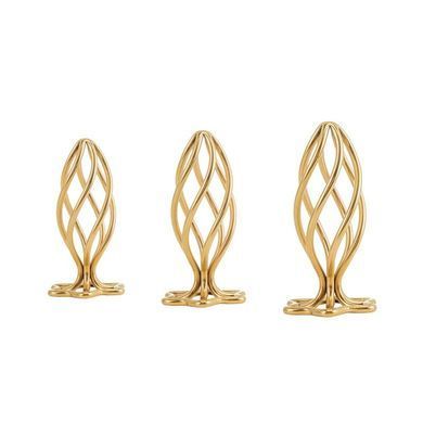 Анальна пробка LOCKINK SEVANDA Hollow Spiral Golden Metal Anal Plug - L size SX0884 фото